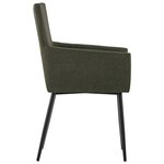 vidaXL Chaises à manger avec accoudoirs lot de 2 marron tissu