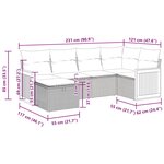 vidaXL Salon de jardin avec coussins 6 Pièces beige résine tressée