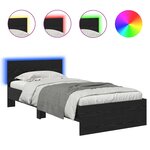 vidaXL Cadre de lit Chêne noir 90 x 190 cm Bois d'ingénierie