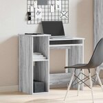 vidaXL Bureau avec étagères sonoma gris 84x40x78 cm bois d'ingénierie