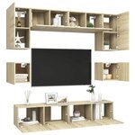 vidaXL Ensemble de meuble TV 8 Pièces Chêne sonoma Bois d'ingénierie