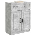 vidaXL Buffet Gris béton 66 x 34 5 x 87 cm Bois d'ingénierie