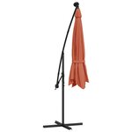 vidaXL Parasol de jardin en porte-à-faux et lumières LED mât en acier