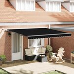 vidaXL Auvent Rétractable with Noir 400 × 300 cm tissu