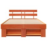 vidaXL Cadre de lit avec tête de lit Brun cire 120 x 190 cm Pin massif