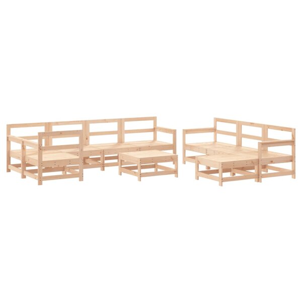 vidaXL Salon de jardin 10 Pièces Bois de pin massif