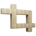 vidaXL Ensemble de meubles TV 10 Pièces Chêne sonoma Bois d'ingénierie