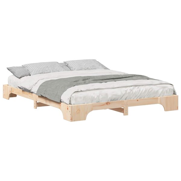 vidaXL Cadre de lit Marron 160 x 210 cm Pin massif