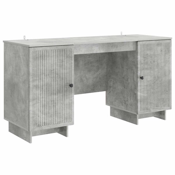 vidaXL Bureau Gris béton Bois d'ingénierie 142 5 x 50 x 75 cm