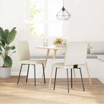 vidaXL Chaises à manger lot de 2 Crème Velours