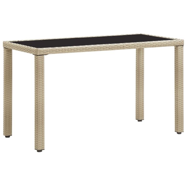 vidaXL Table de jardin Beige 123x60x74 cm Résine tressée