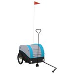 vidaXL Remorque de vélo noir et bleu 30 kg fer