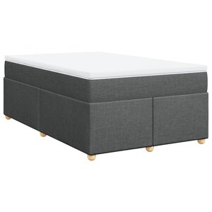 vidaXL Sommier à lattes de lit avec matelas Gris foncé 120x200cm Tissu