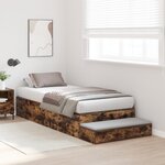 vidaXL Cadre de lit de rangement Chêne fumé 80x200 cm
