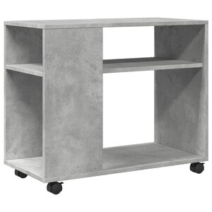 vidaXL Table d'appoint avec roues gris béton bois d'ingénierie