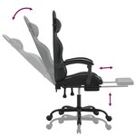 vidaXL Chaise de jeu avec repose-pied Noir Similicuir