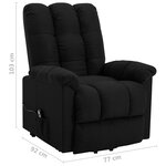 Vidaxl fauteuil noir tissu