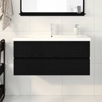 vidaXL Cabinet de lavabo Chêne noir 100 x 39 x 62 cm Bois d'ingénierie
