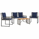 vidaXL Ensemble de meubles d'extérieur avec coussin acier