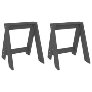 vidaXL Tabourets lot de 2 gris 40x40x45 cm bois massif de pin