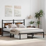 vidaXL Cadre de lit sans matelas chêne fumé 140x190 cm bois ingénierie