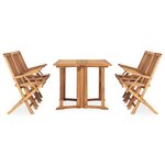 vidaXL Mobilier à dîner d'extérieur pliable 7 Pièces Bois solide de teck