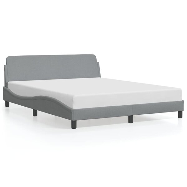 vidaXL Cadre de lit sans matelas gris clair 160x200 cm tissu