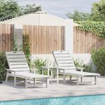 vidaXL Transats 2 Pièces blanc 162x53x98.5 cm HDPE