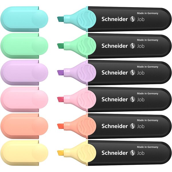 Job pastel pochette multipack épaisseurs de trait 1+5 mm surligneurs schneider