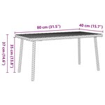 VidaXL Table basse de jardin rectangulaire marron 40x40x37 cm rotin
