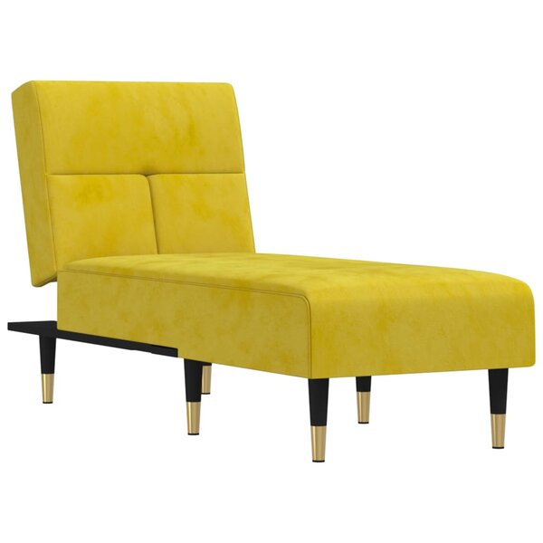 vidaXL Chaise longue jaune velours
