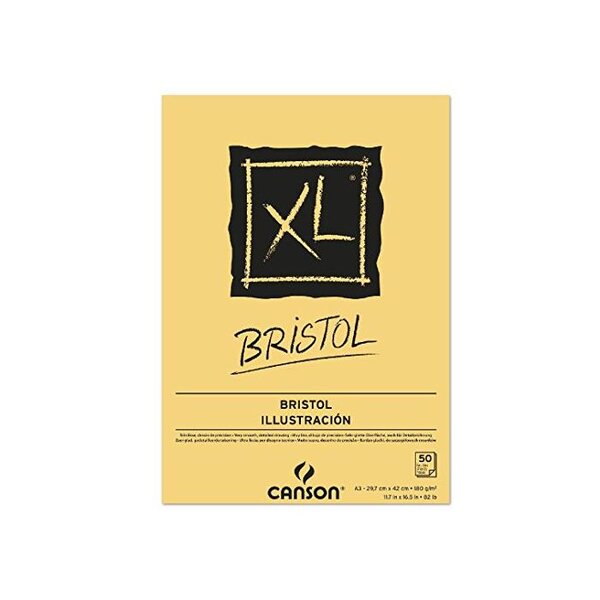 Bloc 50 feuilles croquis et études XL Bristol A3 180g Blanc CANSON