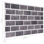vidaXL Panneaux muraux 3D au design de brique gris et noir 10 Pièces EPS