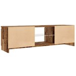 vidaXL Meuble TV avec lumières LED vieux bois bois d'ingénierie