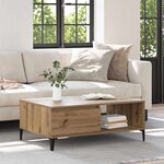 vidaXL Table basse chêne artisanal 90 x 60 x 35 cm Bois d'ingénierie