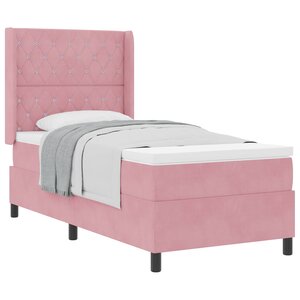 vidaXL Lit à ressorts avec matelas Rose 90 x 190 cm Velours