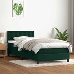 vidaXL Sommier à lattes de lit et matelas et LED vert foncé 80x220 cm velours