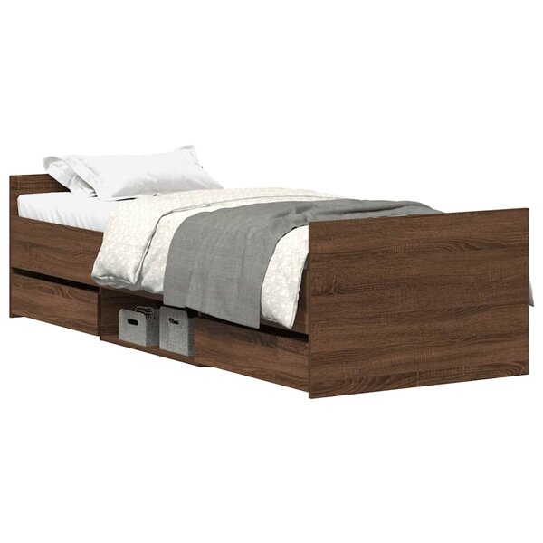 vidaXL Cadre de lit sans matelas chêne marron 90x200 cm