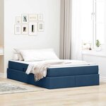 vidaXL Lit avec rangement et matelas Bleu 120 x 200 cm Polyester