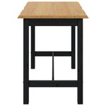 VidaXL Table haute EKAI Noir 112 x 70 x 91 cm Bois de pin massif