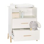 Commode blanche 2 portes et 1 niche