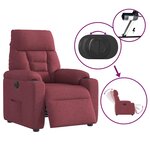 vidaXL Fauteuil inclinable électrique Rouge bordeaux Tissu