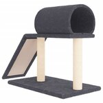 vidaXL Arbres à chat avec tunnel et échelle gris foncé 55 5 cm