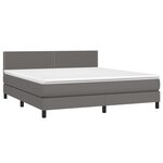 vidaXL Sommier à lattes de lit avec matelas et LED Gris 180x200 cm