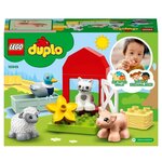 Lego 10949 duplo town les animaux de la ferme jouet avec figurines du canard  cochon et chat pour enfant de 2 ans et +