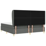 Lit à ressorts vidaXL avec matelas gris foncé 200x200 cm en tissu