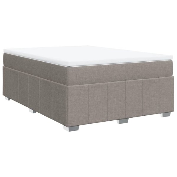 vidaXL Sommier à lattes de lit avec matelas Taupe 140x200 cm Tissu