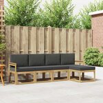 vidaXL Ensemble de canapés d'extérieur 5 Pièces Blanc et anthracite
