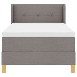vidaXL Lit à Ressorts avec matelas Taupe 80 x 200 cm tissu