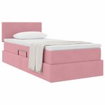 vidaXL Lit de Rangement avec matelas Rose 90 x 200 cm Velours